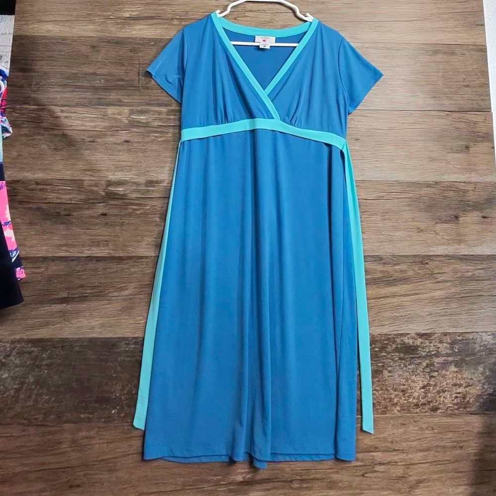 Two Hearts Maternity Teal and Aqua Maxi Dress
